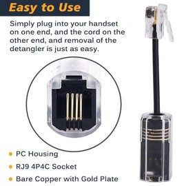 YIENFBEV Telephone Cord Detangler, 4 Pack 360 Degree Rotating Landline Cable Detangler Swivel Cord Untangler Telephone Accessory