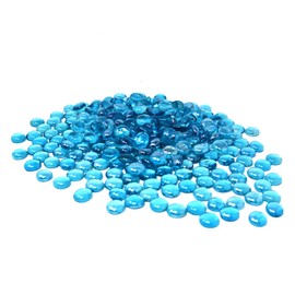 TSY TOOL 30 Lb (3000PCS) Flat Glass Marbles Ocean Blue Color Glass Gems Pebbles Stones Marbles Vase Filler Accents and Crafting Aquarium Decor Wholesale Lot