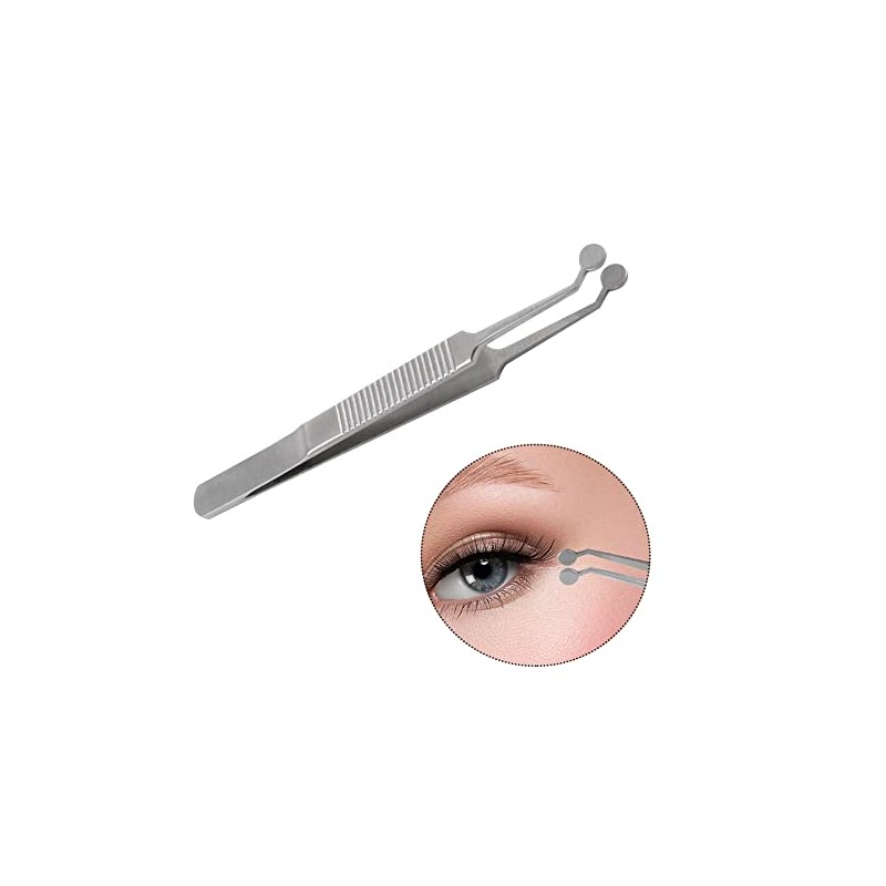 Meibomian Gland Expressor, Stainless Steel Round Tip Eyelid Tweezers