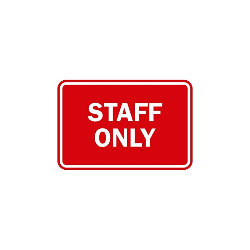 Signs ByLITA Classic Framed Staff Only Sign (Red) - Medium
