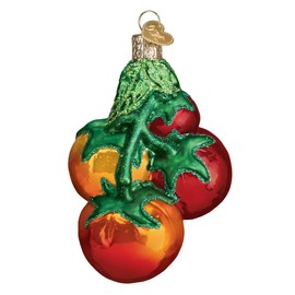 Old World Christmas Tomatoes ON Vine Ornamento, Rojo Maduro