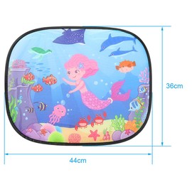 URAQT Car Sun Shade for Baby 2PCS,Car Window Shades for Kids Static Cling Side Window Car Protect from UV Rays,Sun Visor for Car with Cute Animal Motifs,44 * 36CM