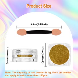 SIUSIO 8 Colors Chrome Nail Powder Mirror Effect Holographic Aurora Iridescent Pearlescent Chrome Powder Manicure Nail Art Decoration for Nails Art DIY, 1g /Jar（Galaxy Night）