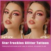 Glitter Freckles Face Tattoo, 5PCS Star Freckles Glitter Tattoos Purple,