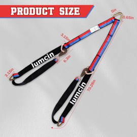Iumcin V Bridle Tow Strap with Hooks,Heavy Duty Vehicle Recovery Strap for Towing and Traction，Sleeve，D Ring Middle，for UTV ATV Truck Car Tractor SUV (2''×6')
