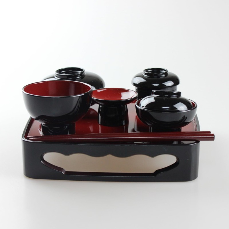 Fujishiro Kogei Japanese Buddhist Zen Rice Serving Services, Lacquerware, Eiho,