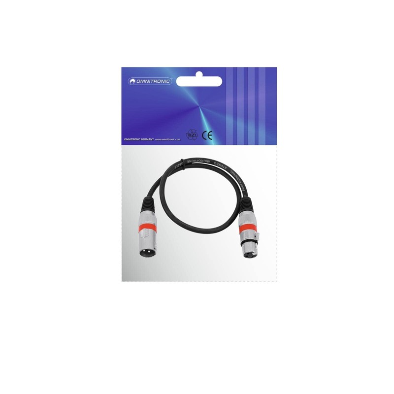 Cable MC-05R 0,5m,blk/red XLR m/f,balance