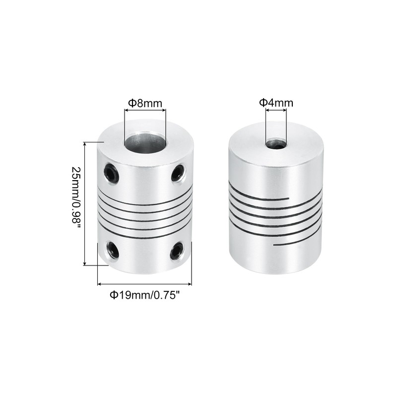 QUARKZMAN Pack of 2 4 mm to 8 mm Aluminium