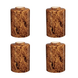 4Pack cylinder glass shade replacement globe for chandelier wall sconce pendant light fixture blown yellow swirl art glass cover replacements for bathroom vanity light kitchen bed/living room cabinet