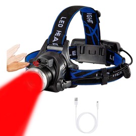 WINDFIRE Red Light Hunting Headlamp High Lumen, Super Bright LED Zoomable Head Lamp Motion Sensor, Headlight Rechargeable, Perfect for Astronomy, Aviation, Night Observation