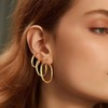 4 Pairs Stainless Steel gold silver Plated Hoop Earrings for