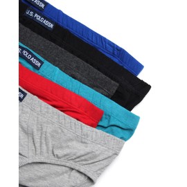 U.S. Polo Assn. Men's Bikini Briefs - 6 Pack Classic Bikini Underwear Briefs for Men (Available in Big and Tall, S-3X-Large), Size 2X-Large, Heather Grey/Red/Teal/Black