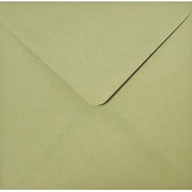 Sage/Olive Green Square 155mm x 155mm (6" x 6") Envelopes x 12