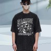 2025 Summer Mens Oversized Tee 100 Cotton Washed Soft Crew