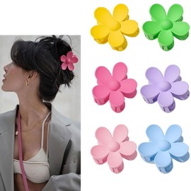 6PCS Flower Hair Clips Women, Large Claw Clips for Women Thick Hair, Non Slip Strong Hold for Women Thin Hair Girls Gifts (Mixed-A)