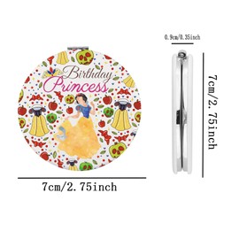 BEKECH Snow White Princess Compact Mirror Fairy Tale Princess Gift Birthday Princess Pocket Mirror for Women Girls (Snow White Princess Mirror)