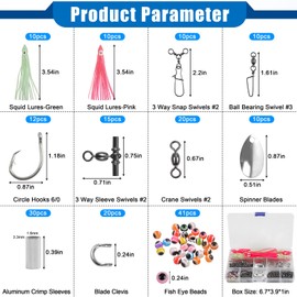 Fishing Rigs Lure Making Kit, Deep Drop Rigs Squid Lure Spinner Rig for Saltwater Bottom Fishing