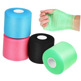Beavorty 4rolls Athletic Tape Pre Wrap Sponge Skin Mask for Wrist Ankle and Knees Versatile Sports Tape