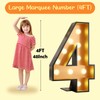 4FT Marquee Light Up 4 Numbers,Black Gold Giant Marquee Mosaic