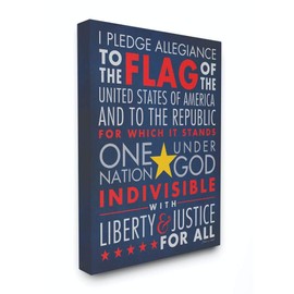 The Kids Room by Stupell The Pledge of Allegiance Textual Canvas Art, 16 x 1.5 x 20, Proudly Made in USA