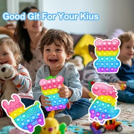 3 Packs Popit Fidget Toy, Pop It Bubble Sensory Fidget Toy, Bubble Popet Anti-Stress Toy, Anti Stress Toy for Children and Adults, Sensory Technology