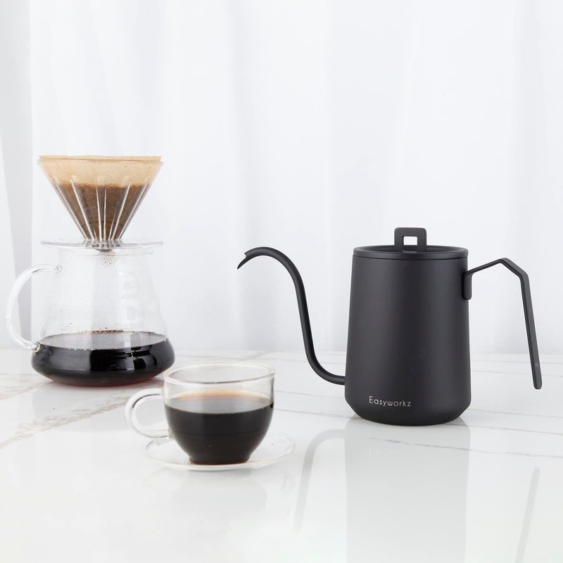 Easyworkz Gooseneck Pour Over Coffee Kettle 600ml Stainless Steel Hand