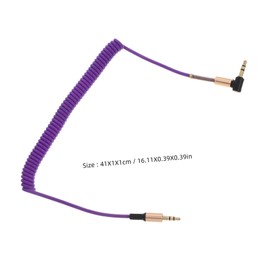 Kisangel 4pcs Coiled Aux Cable Male to Male Angled Stereo Audio Connection for Car Phone Tablet Speaker Unique Colors Random Color