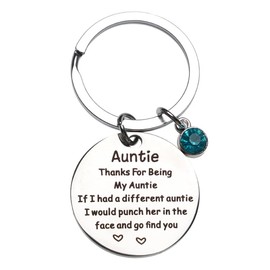 Aunt Auntie Gifts from Niece Nephew Thanks for Being My Auntie Keychain for Aunt Aunts Birthday Mothers Day Gift for Best Auntie Christmas Gifts Key Chains