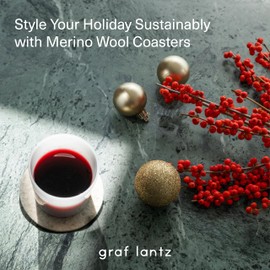 Graf Lantz - Bierfilzl Felt Coasters - Round - 100% Merino Wool - Moisture Wicking - Heat Resistant - Sustainable - Home Decor - Bar Decor - Housewarming - 4 Coaster Set - 4" Circles - Loden Green