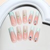 24Pcs Press on Nails Long Coffin Length Fake Nails French