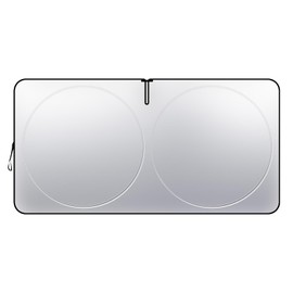 QKYS Car Windshield Sun Shade, Foldable Front Window Sun Visor Blocks UV Rays, Universal Car Accessories Sunshade Keep Vehicle Cool, for Most Cars SUV, Trucks (M: 59x29.5 inch)