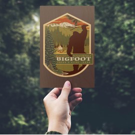 Coeur d'Alene, Idaho, Home of Bigfoot, (4x6 Birch Wood Postcards, 2-Pack Stationary, Rustic Home Wall Decor)