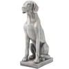 Glitzhome GH20382 Labrador Retriever Dog Statue on Rectangular Base Garden
