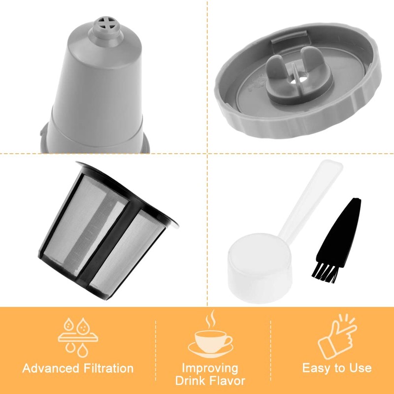 Mtsooning Reusable K Cup with Bottom Filter, Stainless Steel Mesh