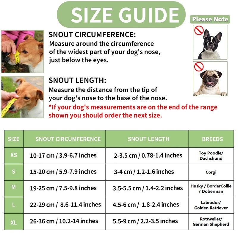 Dog Muzzle for Dogs, Muzzle for Dogs (Black, XS)