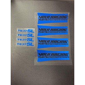 Montree Shop JDM Reflective Rays Volk Racing TE37SL Wheel Sticker Decal Blue Black Letter