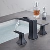 Black Waterfall Bathroom Faucet, Sanliv 3-Piece Widespread Bathroom Faucet for