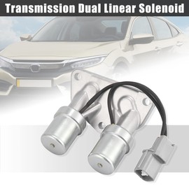 Motoforti Transmission at Clutch Dual Linear Shift Solenoid Valve, for Honda Civic 2001-2004, Metal, No.28200-PLX-003, Silver Tone