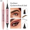 Q710 2in1pen,4-Tip Brow pen&Eyeliner,Dcuble-ended design,wild eyebrow makeup,microblading eyebrow pen,waterproof,Soft nib,With