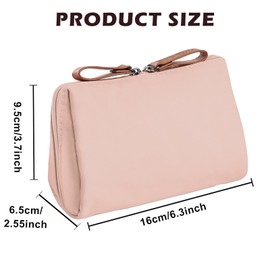 Travel Makeup Pouch,Small Makeup Bag Mini Cosmetic Bag with Compartments Small Waterproof Cosmetic Bag Portable Travel Toiletry Pouch with Zipper Travel Organizer Bag for Women Girls, Pink