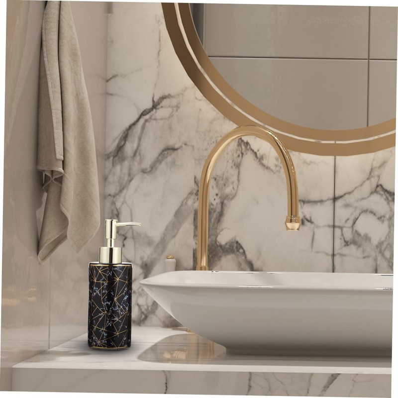 Gatuida Stylish 300ml Ceramic Pump Bottle Empty Dispenser Lotion Dispenser