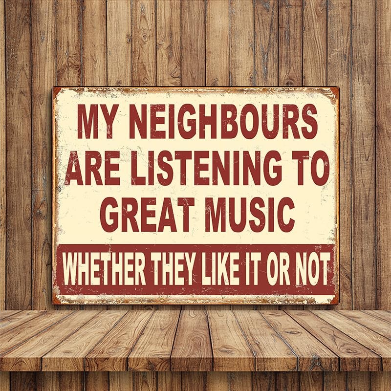My Neighbours Listen To Great Music Theme Retro style metal