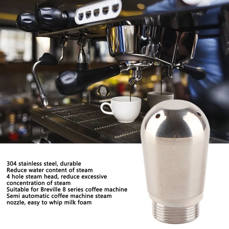 Coffee Machine Steam Nozzle 3 Hole Stainless Steel Replacement Accessory