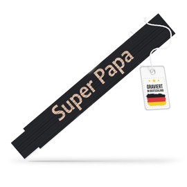 andSmile Folding Rule Black – for Dad – Ruler with Engraving Super Papa – Metre Stick for Dads Made of High-Quality Beech Wood – Gift for Father's Day, Birthday, Christmas