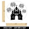 Fairytale Castle and Fireworks Self-Inking Rubber Stamp Ink Stamper for