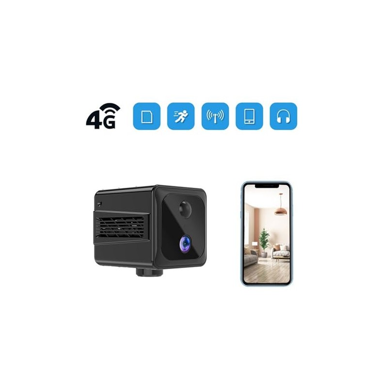 Mini Security Camera, 4K 4G WiFi Wireless Smart Nanny Camera