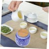 CIYODO Ceramic Tea Canister with Wooden Lid Airtight Sealed Tea