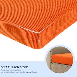 subrtex - Funda de cojín elástica Suave para sofá, Funda de Asiento de Elastano, Adecuada para 1-2-3 Asientos, Repuesto para Protector de Muebles (Naranja, M)