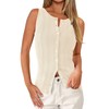 PRETTYGARDEN Women's Ribbed Tank Tops Summer 2025 Open Front Button