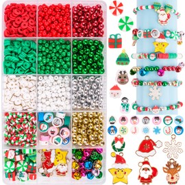 HGRGHH Christmas Beads Set for Bracelets, 1421 Pieces Christmas Beads for Jewellery Making, DIY Bracelets, Christmas Gifts, Craft Beads for Girls 5 6 7 8 9 10 Years